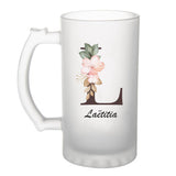 Chope de bière Laëtitia Lettre Fleur - Planetee