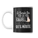 Mug Ragdoll Je travaille dur - Planetee