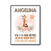 Affiche Angelina Cou Monté Girafe - Planetee