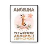 Affiche Angelina Cou Monté Girafe - Planetee