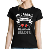 T-shirt femme Belote octogénaire - Planetee