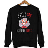 sweat J'peux pas J'ai Arrété de fumer noir - Planetee