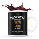 Mug noir Propriété du Meilleur Maître-Chien - Planetee