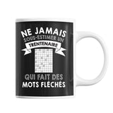 Mug Homme mots fléchés trentenaire - Planetee