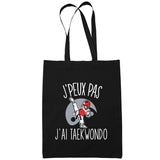 Sac Tote Bag Taekwondo Je peux pas Noir - Planetee