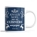 Tasse Noël Cuisinière femme Bleu - Planetee