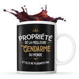 Mug noir Propriété de la Meilleure Gendarme - Planetee