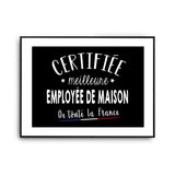 Affiche Encadreuse de maison Femme Métier Meilleure de France - Planetee