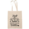 Sac Tote Bag 23 ans que j'attends ma lettre beige - Planetee