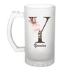 Chope de bière Yamina Lettre Fleur - Planetee