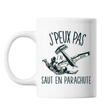 Mug Saut en parachute j'peux pas Blanc - Planetee