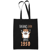 Sac Tote Bag Anniversaire 1950Toujours Faim Noir - Planetee