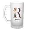 Chope de bière Rachel Lettre Fleur - Planetee