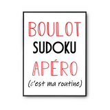 Affiche Sudoku C'est ma Routine - Planetee
