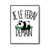 Affiche panda branche Je le ferai demain - Planetee