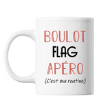 Mug Flag C'est ma Routine Blanc - Planetee