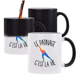 Mug magique Patinage c'est la vie Patineur et Patineuse | Tasse changement de couleur - Planetee