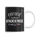 Mug Homme Attaché de presse Meilleur de France | Tasse Noire métier - Planetee
