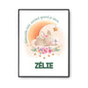 Affiche Zélie Adorable bébé quand je dors Lapin - Planetee