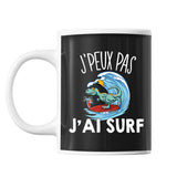 Mug Surf tyrannosaure j'peux pas Noir - Planetee