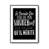 Affiche Chat Siberien Je travaille dur - Planetee