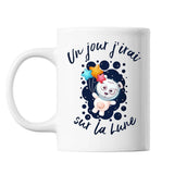 Mug Un jour j'irai sur la lune Blanc - Planetee