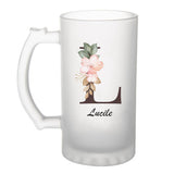 Chope de bière Lucile Lettre Fleur - Planetee
