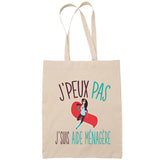Sac Tote Bag J'peux pas Aide ménagère beige - Planetee
