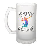 Chope de bière Volley c'est la vie Volleyeur et Volleyeuse - Planetee