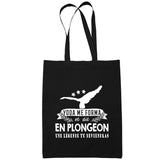 Sac Tote Bag Plongeon Légende tu deviendras Noir - Planetee
