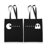 Sac Tote Bag Couple Pacman and Ghost - Planetee