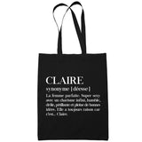 Sac Tote Bag Claire Définition Prénom - Planetee