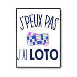 Affiche Loto j'peux pas Blanc Premium - Planetee