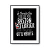 Affiche Boston Terrier Je travaille dur - Planetee