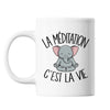 Mug Méditation éléphant c'est la vie - Planetee
