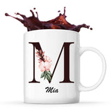 Mug Blanc Mélody Lettre Fleur - Planetee