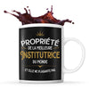 Mug noir Propriété de la Meilleure Institutrice - Planetee