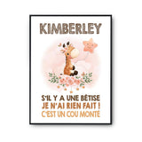 Affiche Kimberley Cou Monté Girafe - Planetee