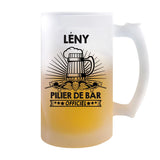 Chope de bière Lény Prénom Pilier de Bar - Planetee