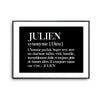 Affiche Julien Prénom définition Humour - Planetee