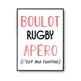 Affiche Rugby C'est ma Routine - Planetee
