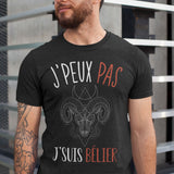 T-shirt homme J'peux pas J'suis Bélier noir - Planetee