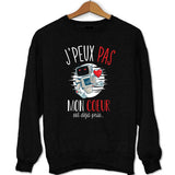 sweat J'peux pas Mon coeur est déjà pris noir - Planetee