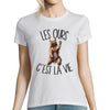 T-shirt femme ours c'est la vie - Planetee