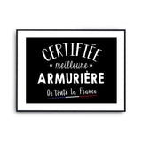 Affiche Armurière Femme Métier Meilleure de France - Planetee