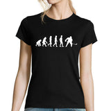 T-shirt Femme Évolution Humanité Hockey - Planetee