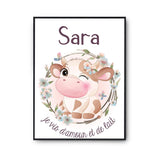 Affiche Sara Amour et Biberon de Lait Vache - Planetee