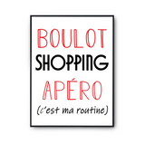 Affiche Shopping C'est ma Routine - Planetee
