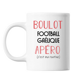 Mug Football Gaélique C'est ma Routine Blanc - Planetee