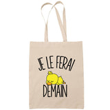 Sac Tote Bag bébé canard je le ferai demain beige - Planetee